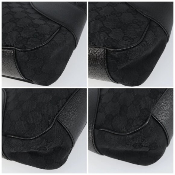 GUCCI GG Canvas Shoulder Bag Black Silver Auth - Picture 15 of 16